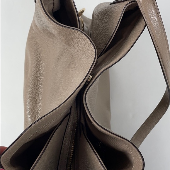 COACH Pebbled Leather Taupe Satchel - Picture 6 of 8